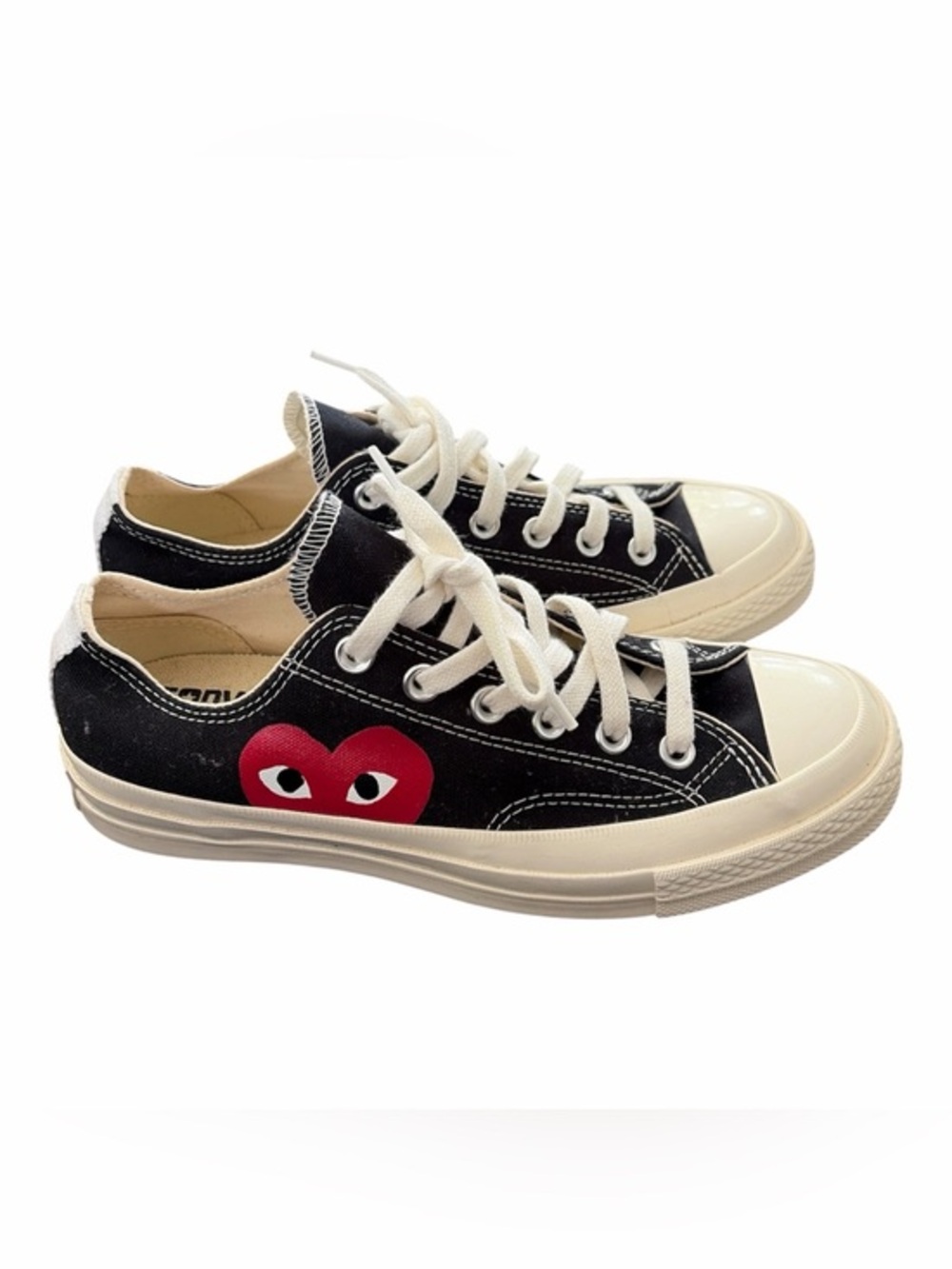 Comme Des Garçons PLAY x Converse Chuck 70 Low  `Black’ 2023 with Red Heart